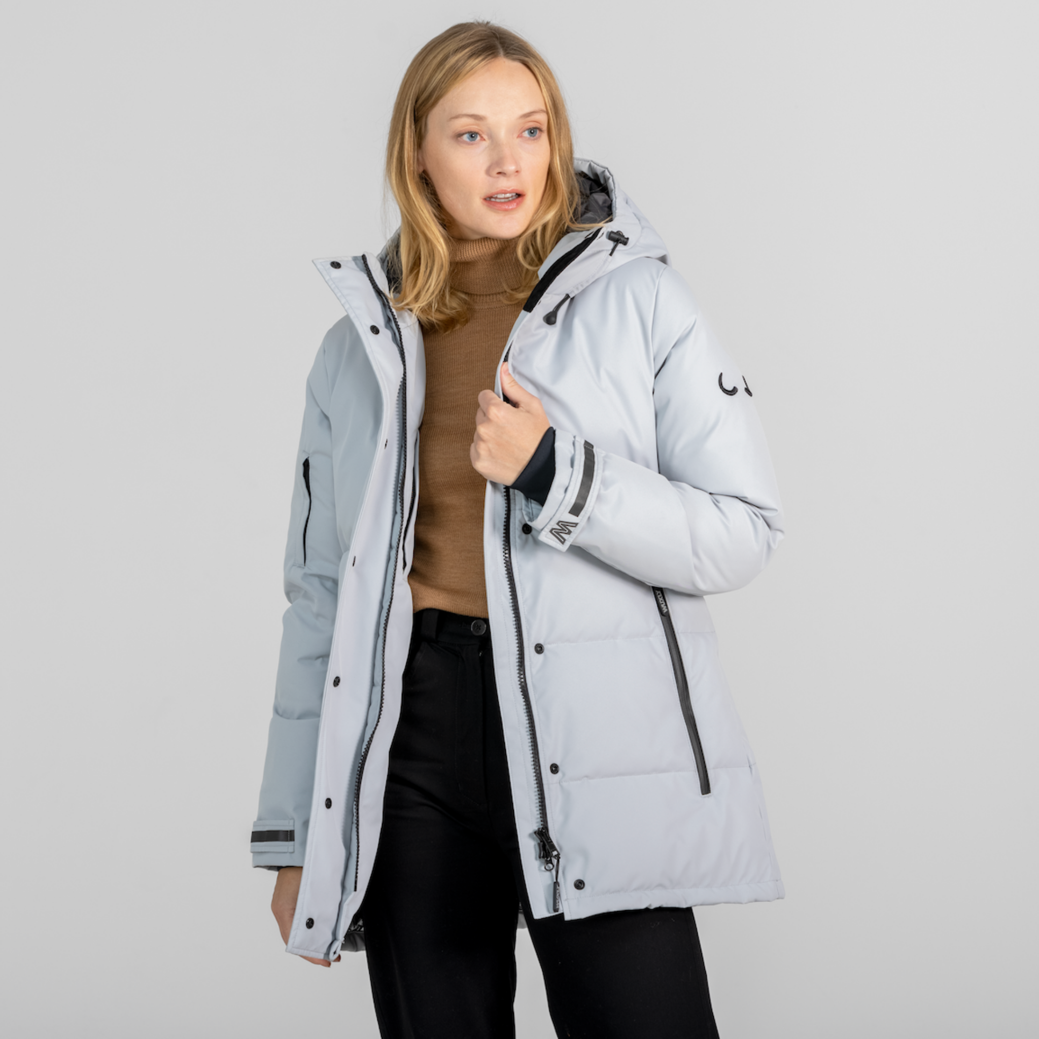 Grey parka 2025 jacket womens
