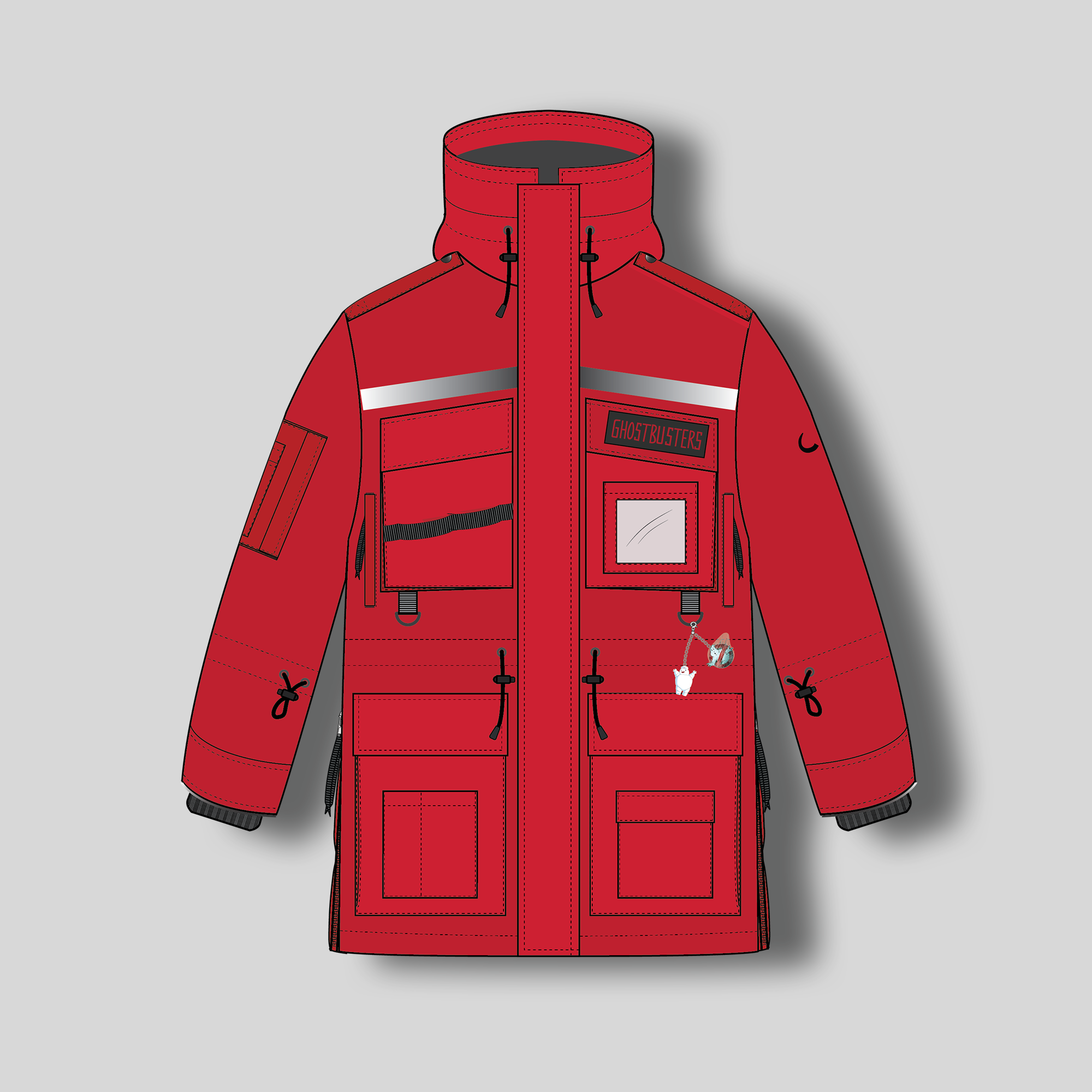 Wuxly x Ghostbusters Sabertooth II Parka Red