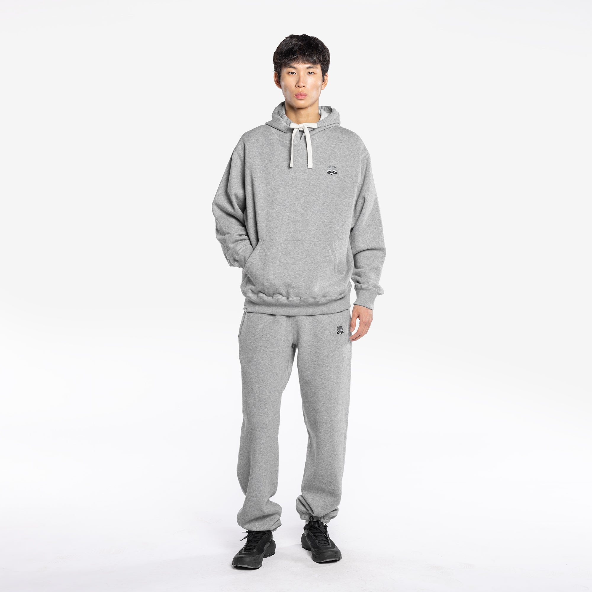 Raccoon Grey Melange Hoodie