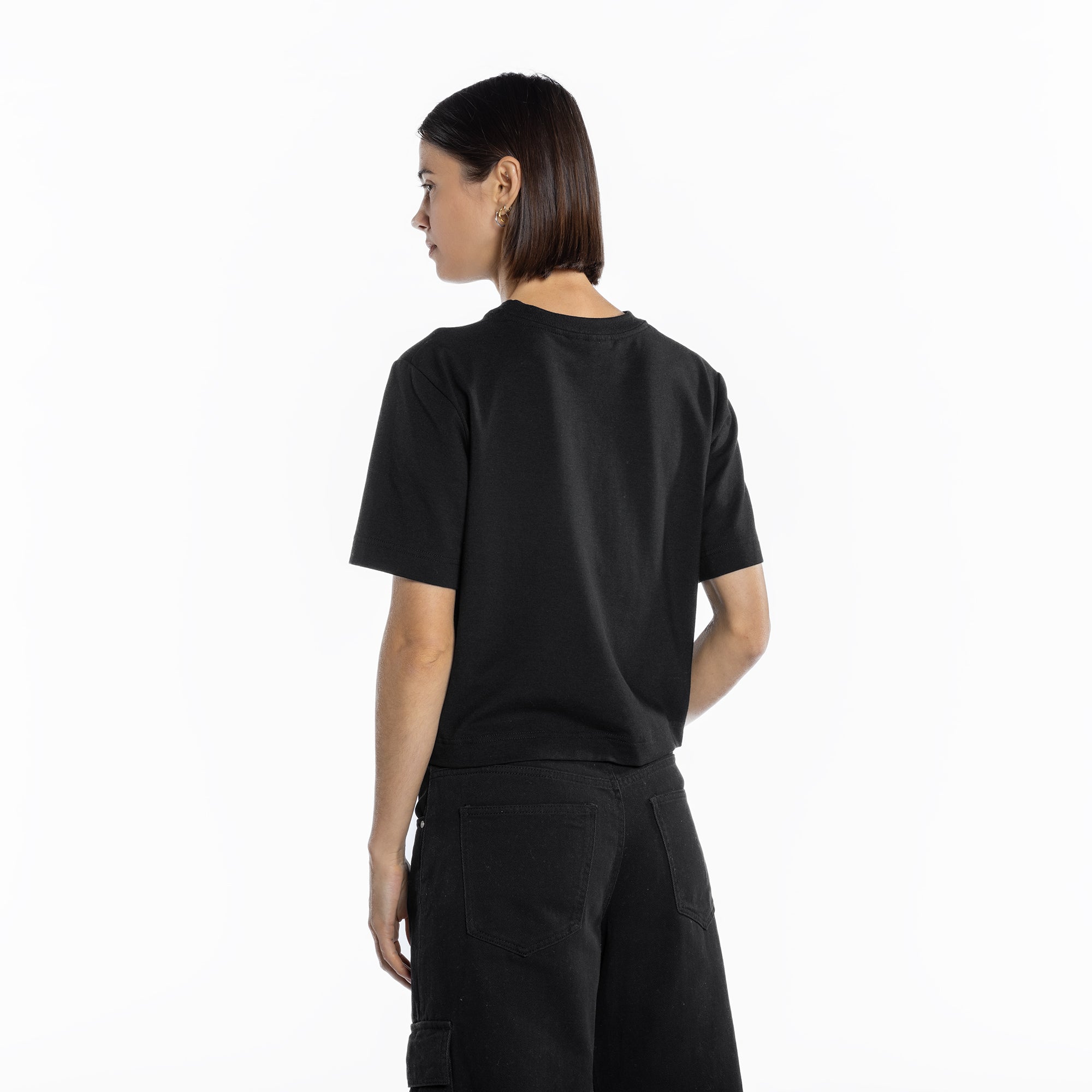 Plant Based Cropped T-Shirt Black