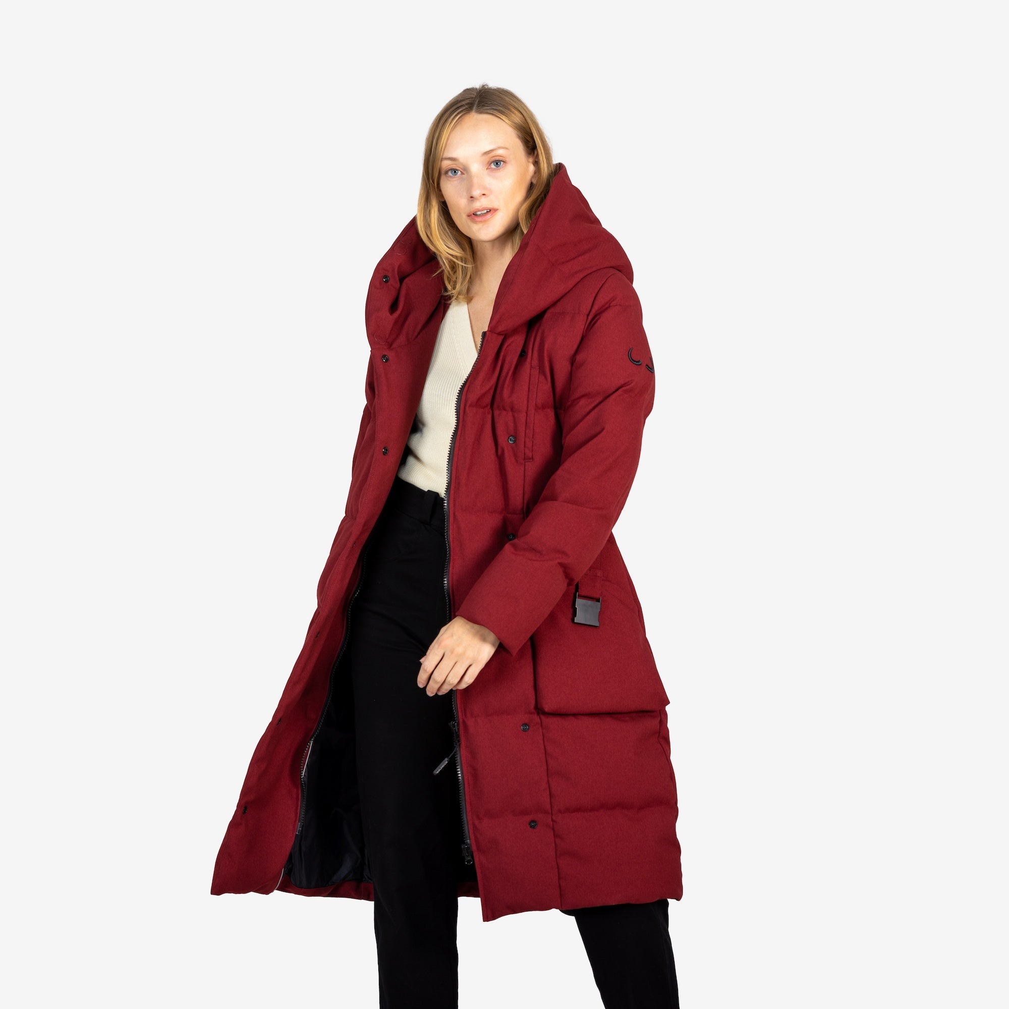 ジャケット・アウター   PARKA COAT RED S WINTER Amazon.com: Epsion Women's Hooded Thickened Long Down Jacket