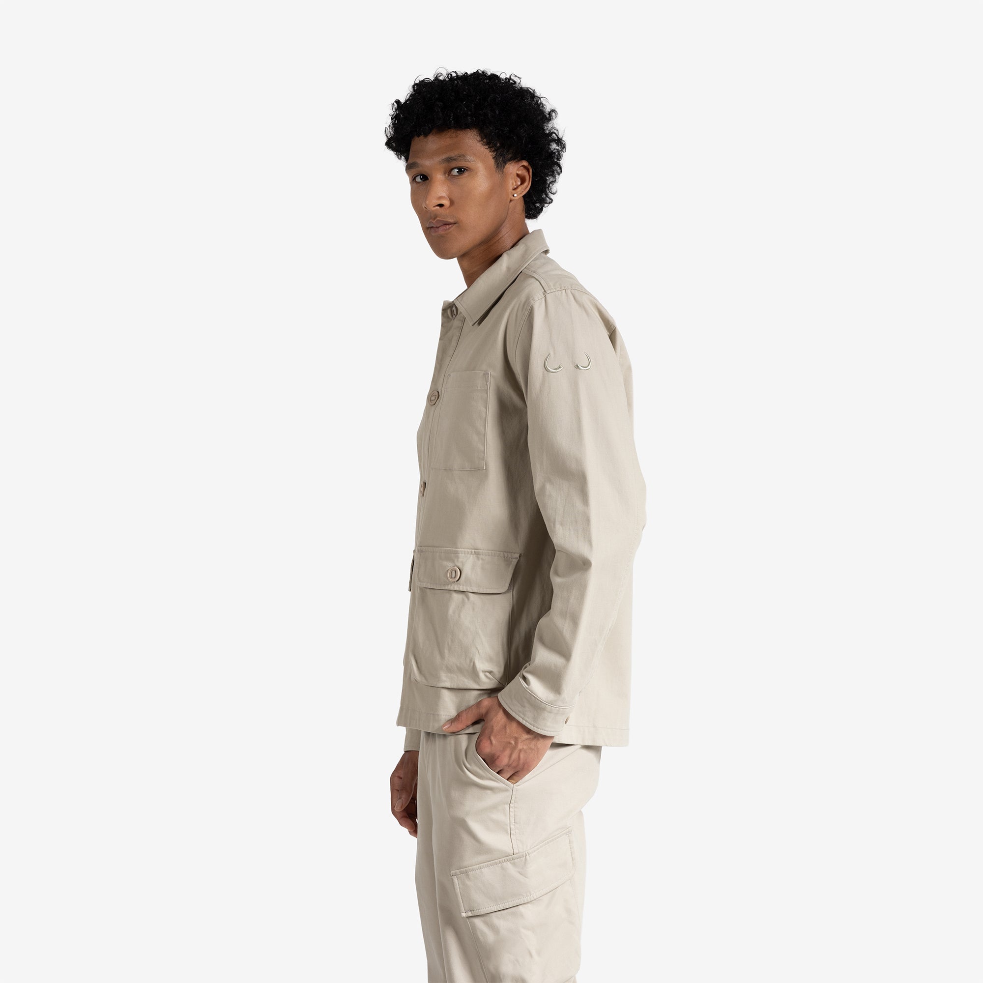 Men’s beige Shirt Jacket